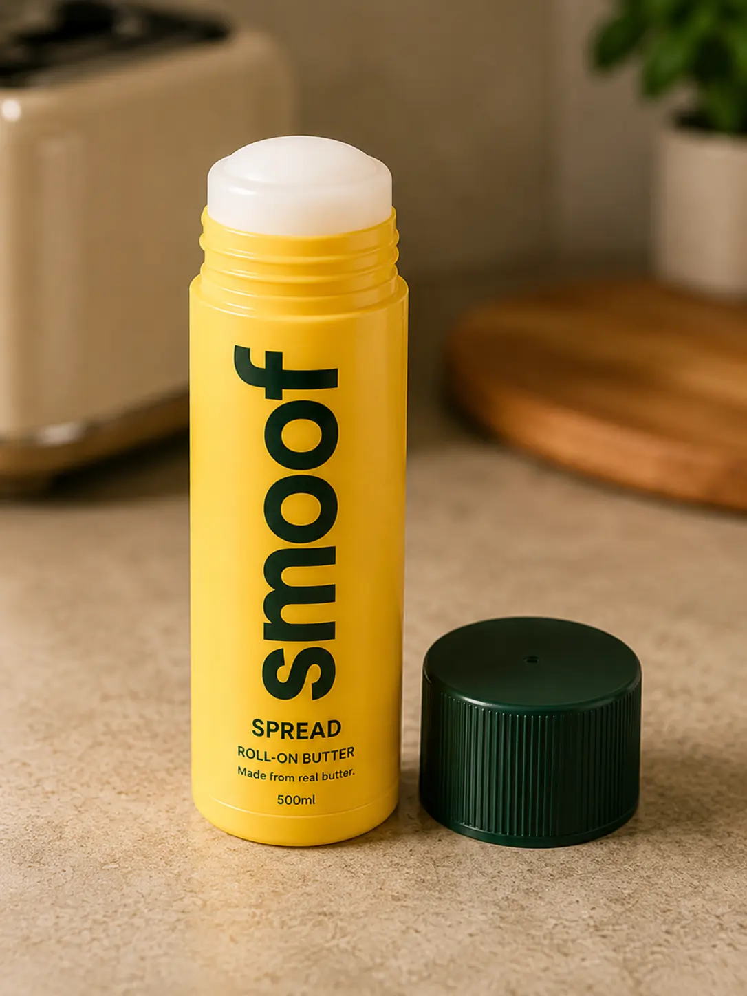 Smoof Spread roll-on butter 500ml yellow bottle with green cap